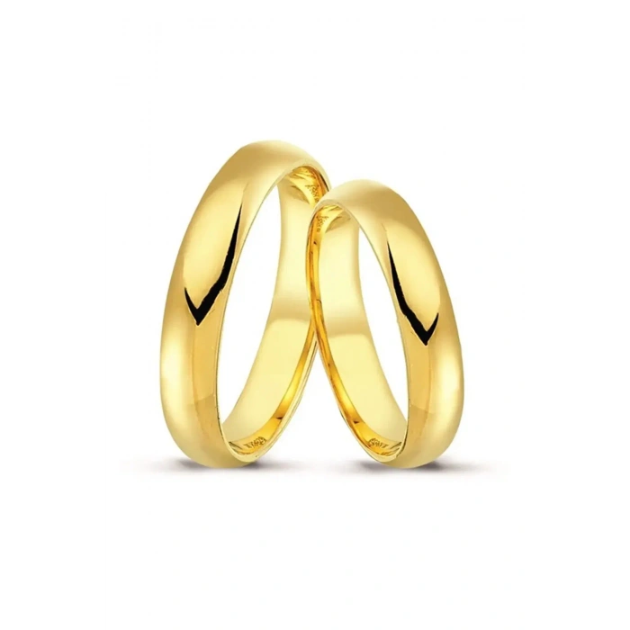 14 Ayar Altın 4 MM Düz Klasik Alyans