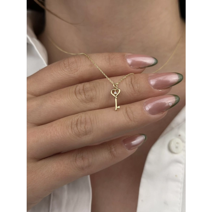 14 Ayar Altın Anahtar Kolye 856