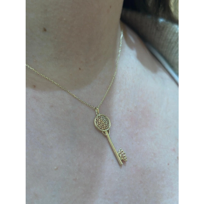 14 Ayar Altın Anahtar Kolye 902