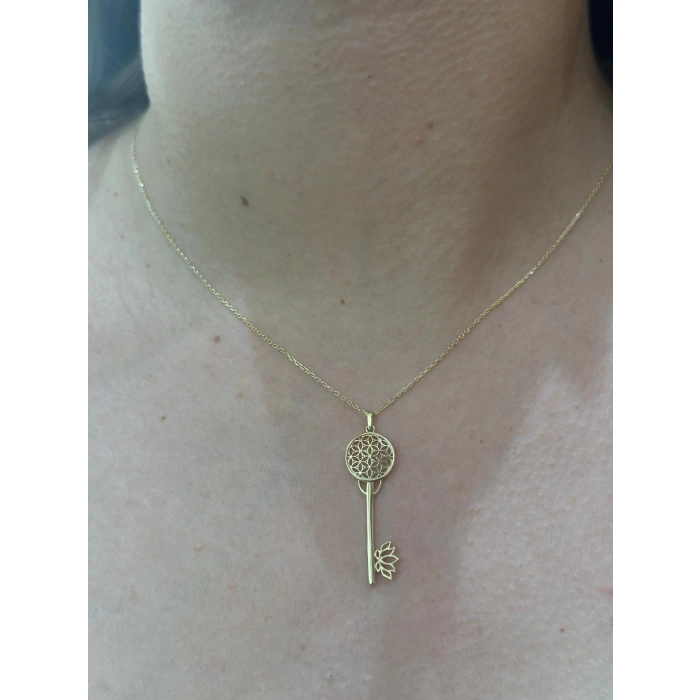 14 Ayar Altın Anahtar Kolye 902