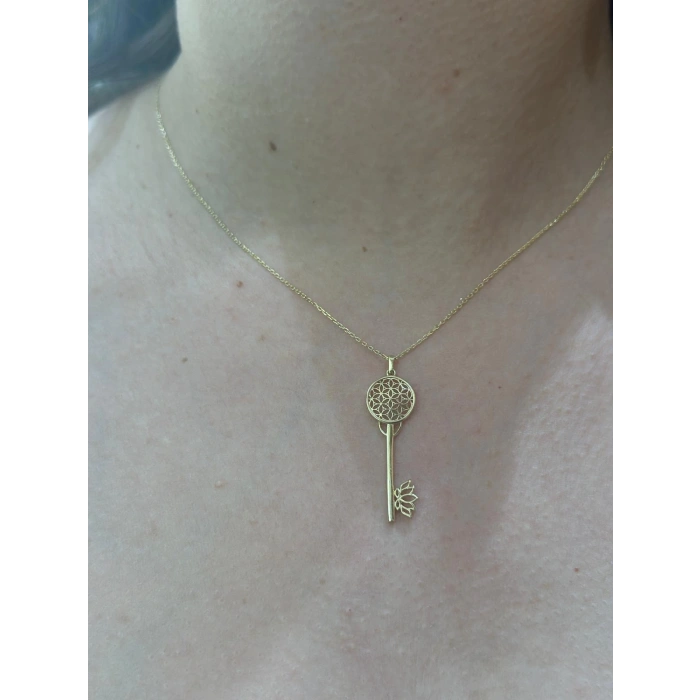 14 Ayar Altın Anahtar Kolye 902