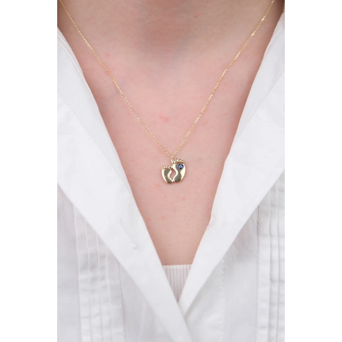 14 Ayar Altın Ayak İzi Kolye 680