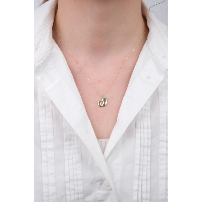 14 Ayar Altın Ayak İzi Kolye 680