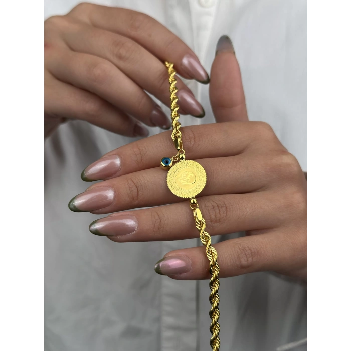 14 Ayar Altın çeyrekli Bileklik 1082