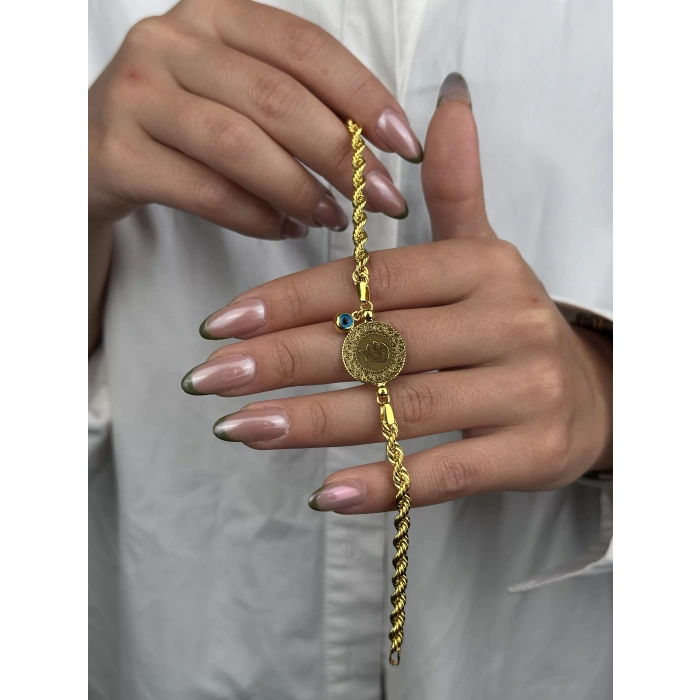 14 Ayar Altın çeyrekli Bileklik 1082