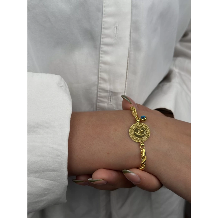 14 Ayar Altın çeyrekli Bileklik 1082