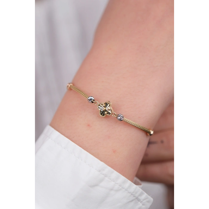 14 Ayar Altın Dorikalı Yonca Bileklik 824