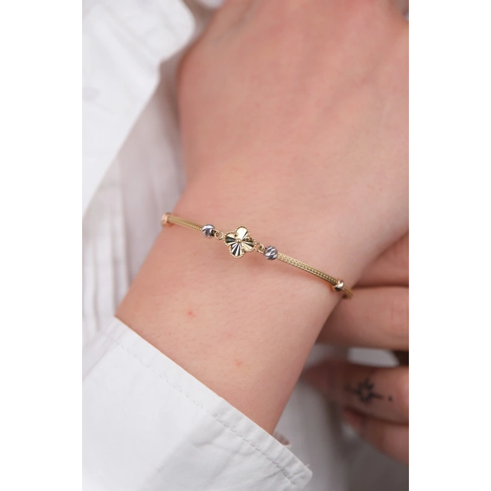 14 Ayar Altın Dorikalı Yonca Bileklik 824