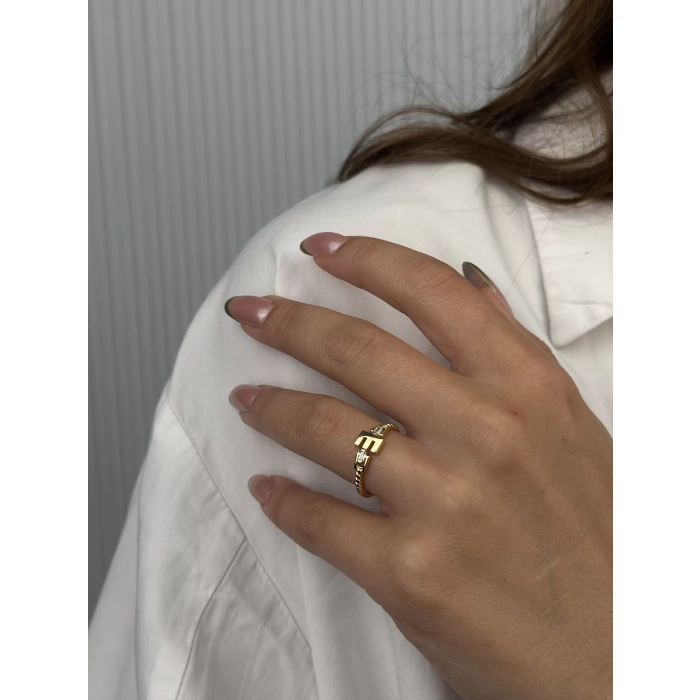 14 Ayar Altın E Harfli Yüzük 791