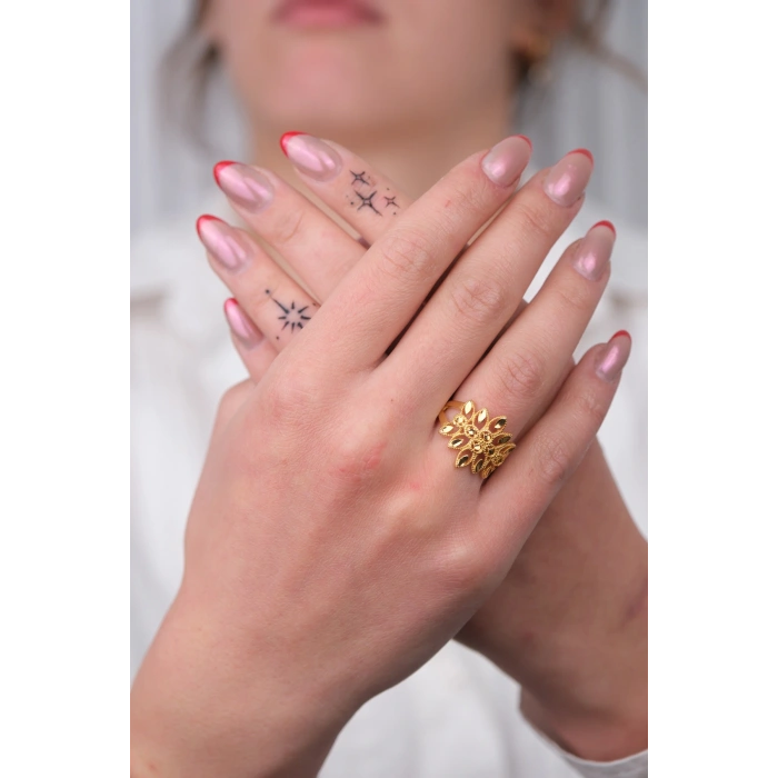 14 Ayar Altın Fantezi Desenli Yüzük 659