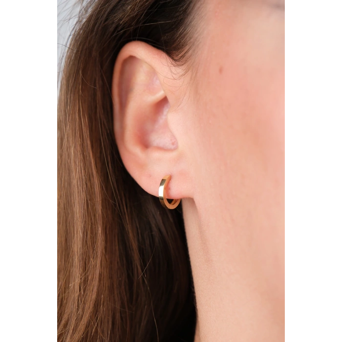 14 Ayar Altın Halka Küpe 755