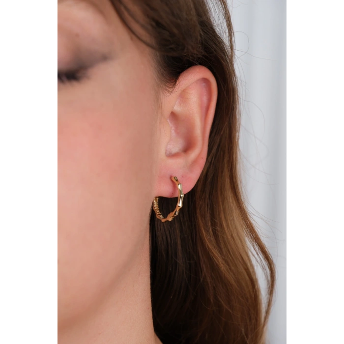 14 Ayar Altın Halka Küpe 817