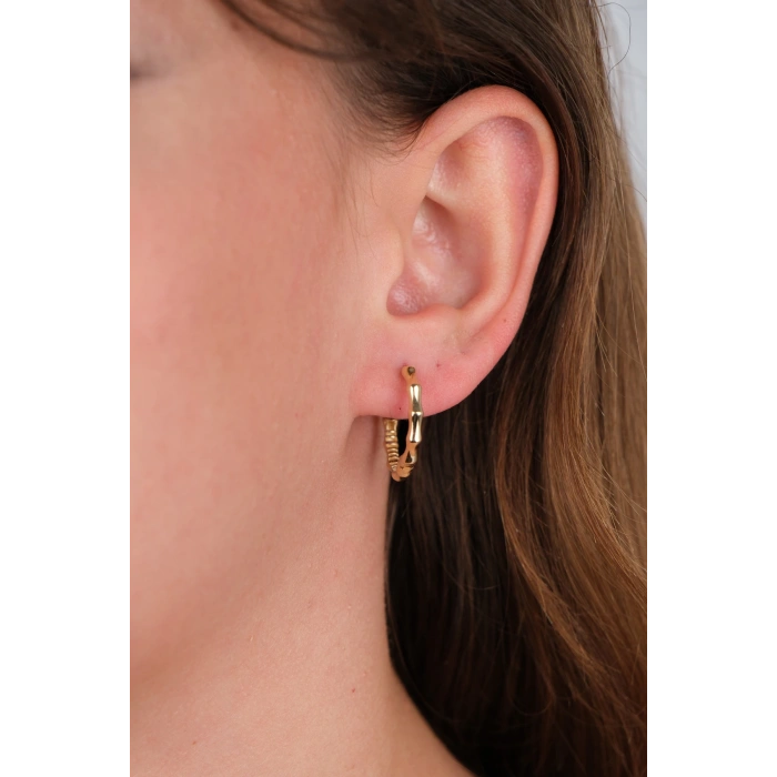 14 Ayar Altın Halka Küpe 817