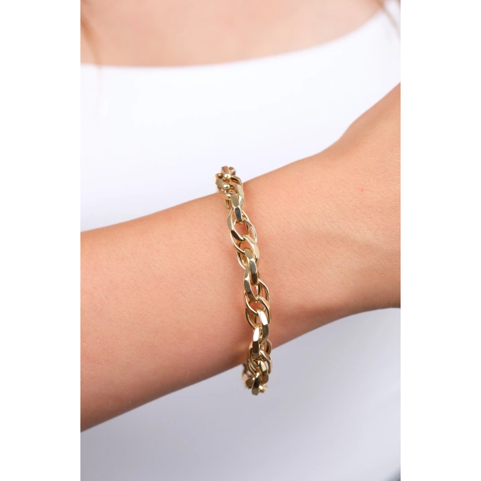 14 Ayar Altın Halka Zincir Bileklik 552