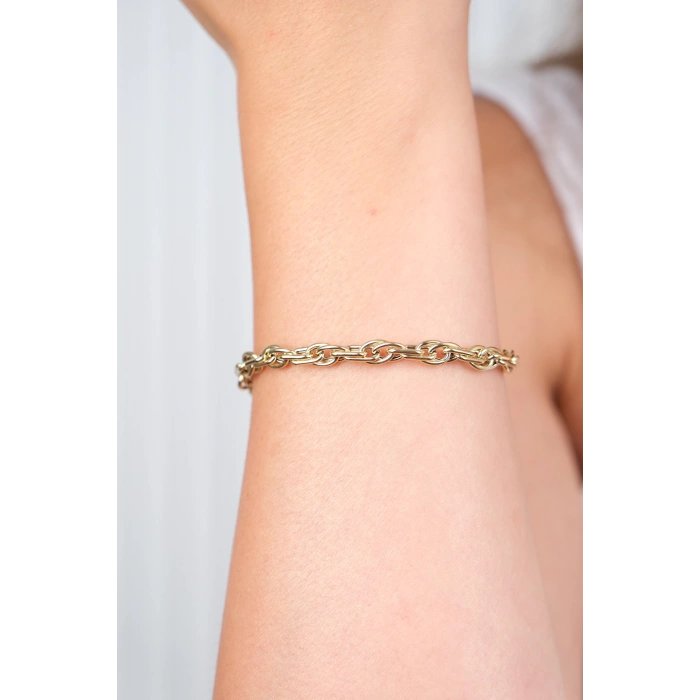 14 Ayar Altın Halka Zincir Bileklik 967