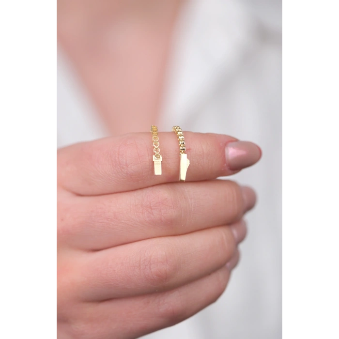 14 Ayar Altın İnce Taşlı Su Yolu Bileklik 1018