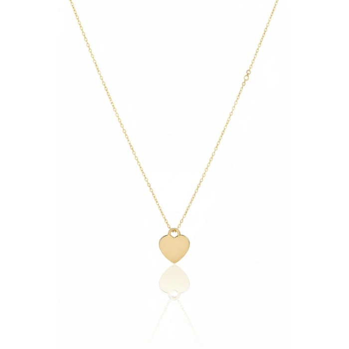 14 Ayar Altın İsim Yazılabilir Kalp Kolye 606