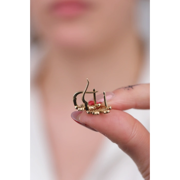 14 Ayar Altın Kar Tanesi Küpe 1191