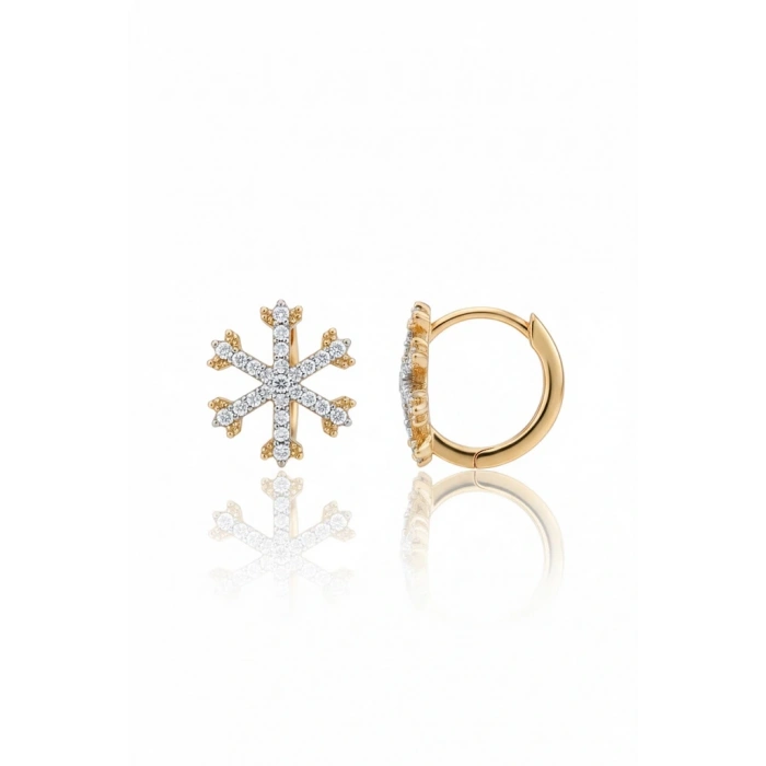 14 Ayar Altın Kar Tanesi Küpe 1191