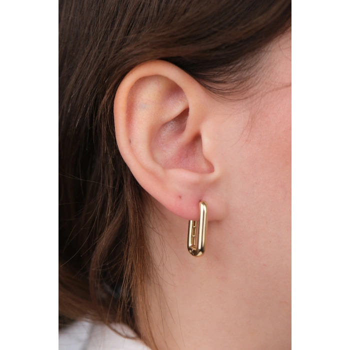 14 Ayar Altın Kare Küpe 1126