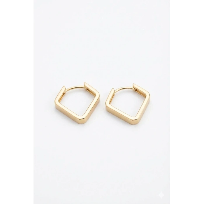 14 Ayar Altın Kare Küpe 1130