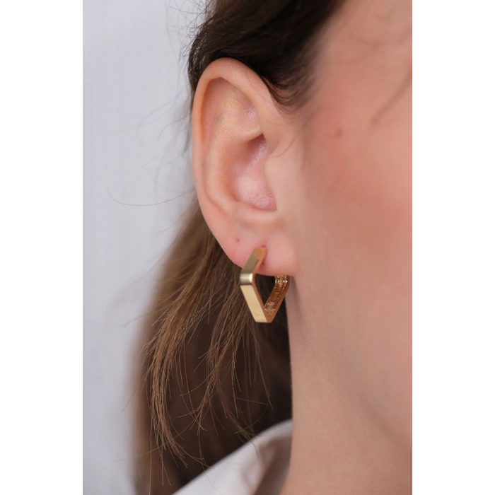 14 Ayar Altın Kare Küpe 1130