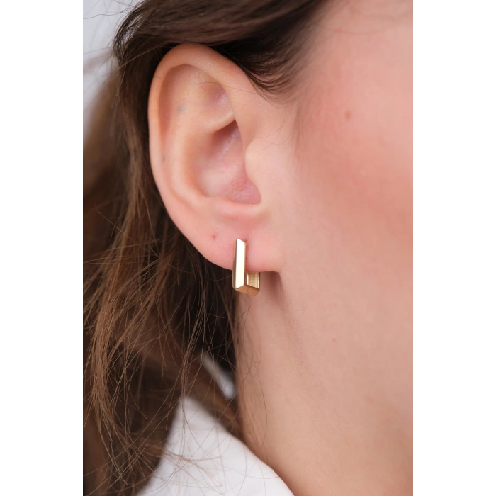 14 Ayar Altın Kare Küpe 1184