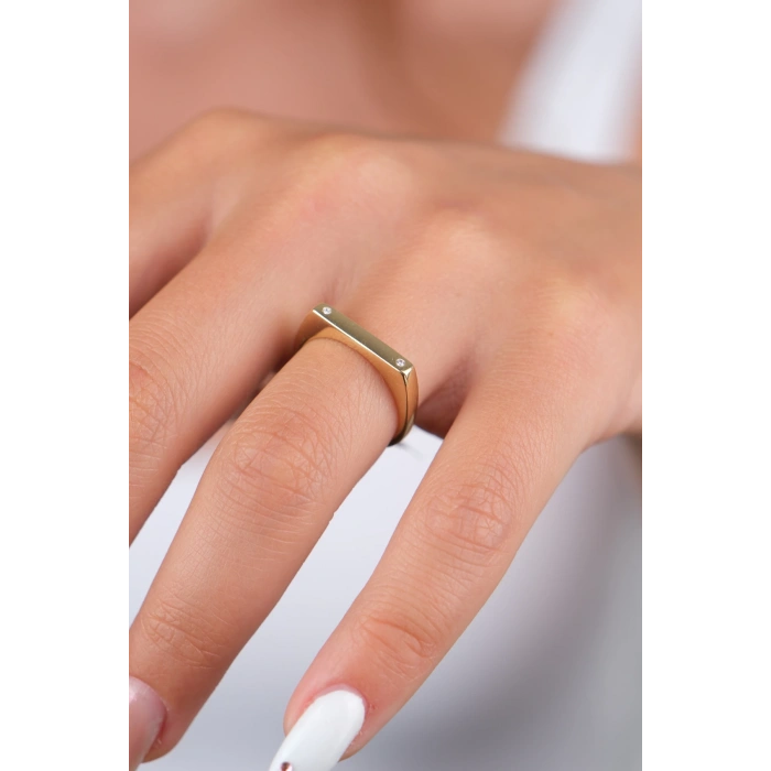 14 Ayar Altın Kare Yüzük 940