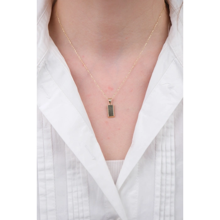 14 Ayar Altın Kişiselleştirilebilir Külçe Kolye 911