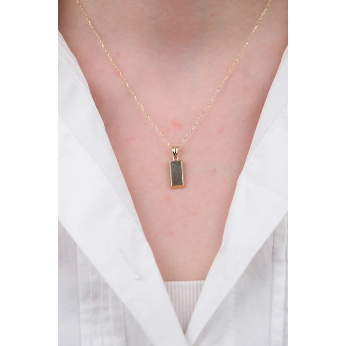 14 Ayar Altın Kişiselleştirilebilir Külçe Kolye 911