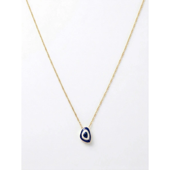 14 Ayar Altın Mini Blue Eye Göz Kolye 996