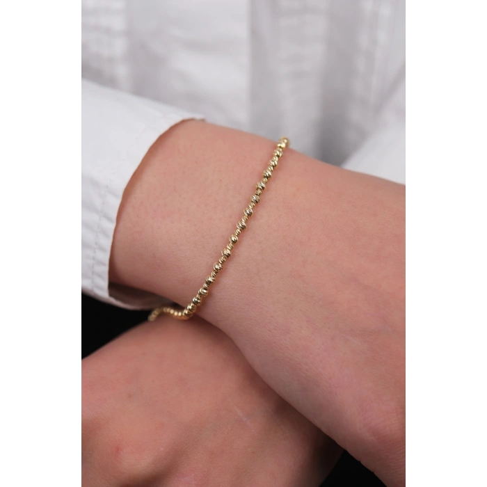 14 Ayar Altın Mini Dorikalı Bileklik 1056
