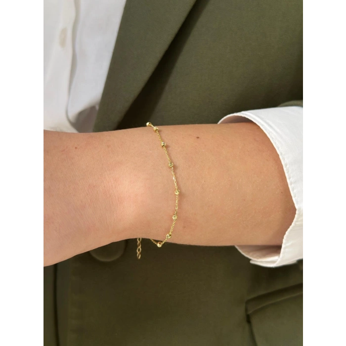 14 Ayar Altın Mini Dorikalı Kolye-Bileklik SET 106