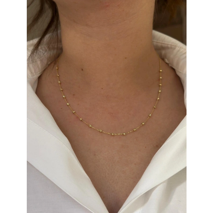 14 Ayar Altın Mini Dorikalı Kolye-Bileklik SET 106