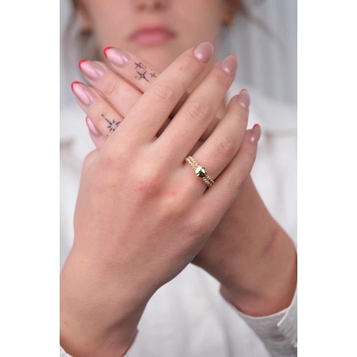 14 Ayar Altın Mini Dorikalı Yüzük 556