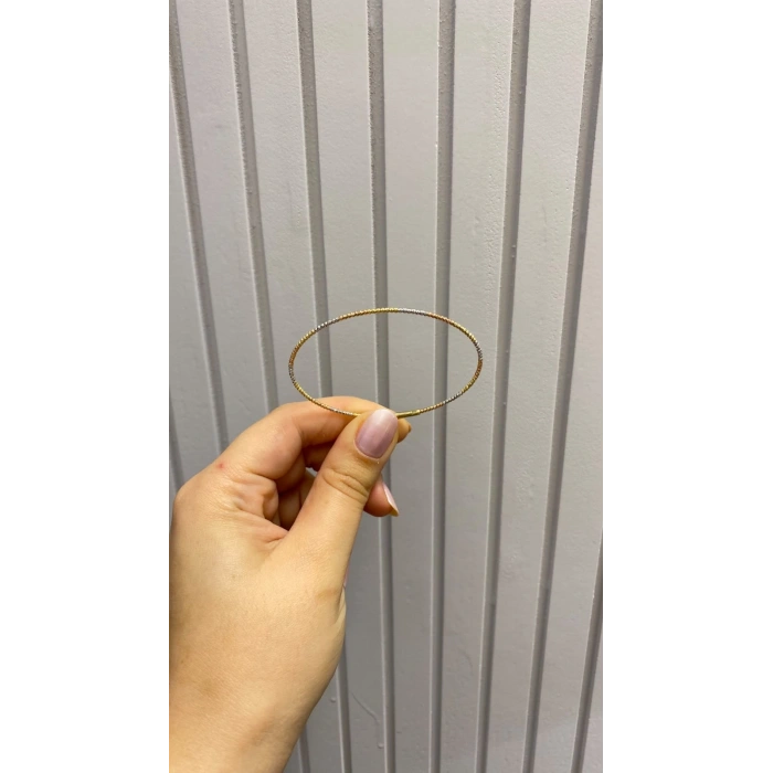 14 Ayar Altın Mini Hediyelik Üç Renk Dorikalı Kelepçe 1263