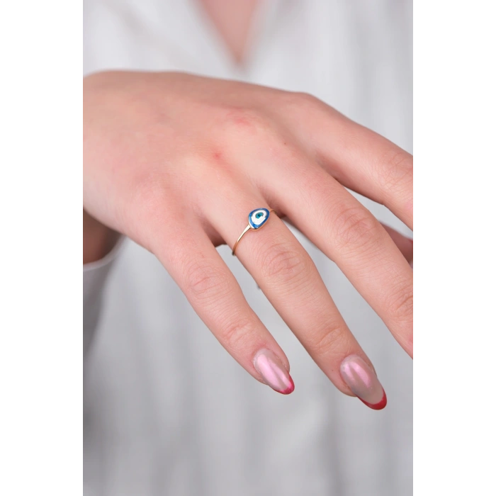 14 Ayar Altın Minimal Göz Hediyelik Yüzük 1016