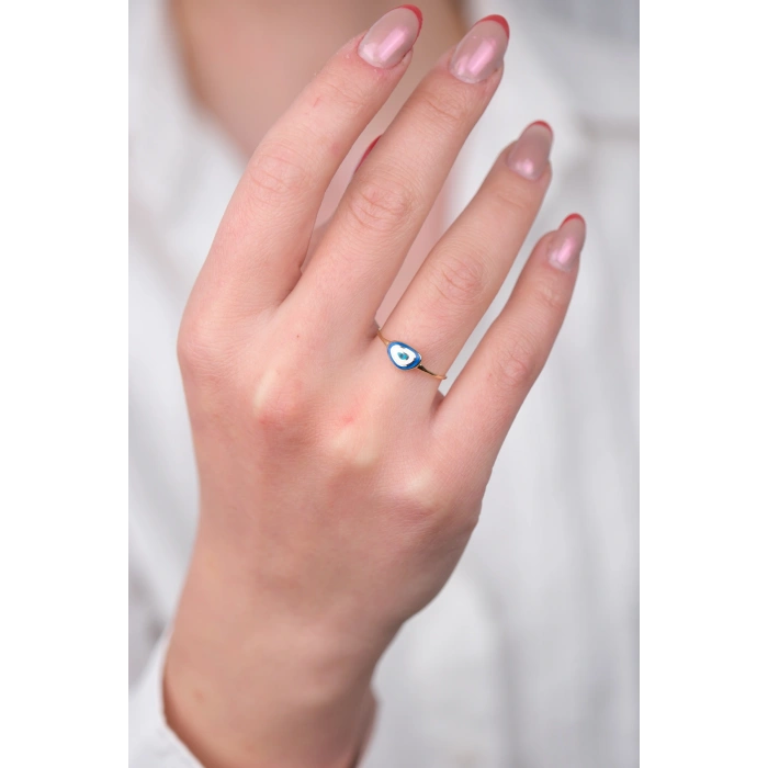 14 Ayar Altın Minimal Göz Hediyelik Yüzük 1016