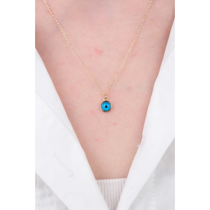 14 Ayar Altın Minimal Göz Nazar Boncuğu 912