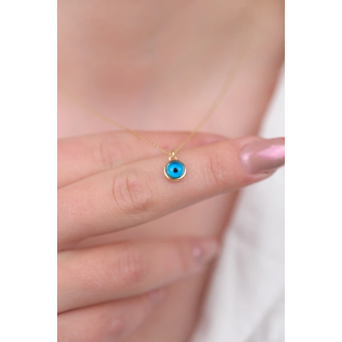 14 Ayar Altın Minimal Göz Nazar Boncuğu 912