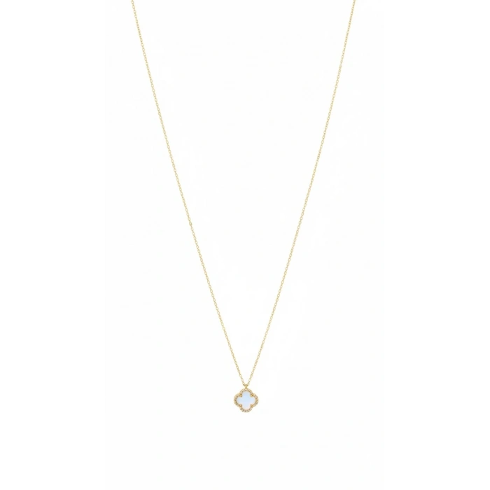 14 Ayar Altın Minimal Hediyelik Yonca Kolye 928