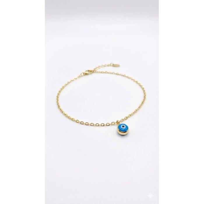 14 Ayar Altın Minimal Nazar Boncuklu Bileklik 1171