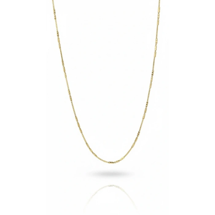 14 Ayar Altın Minimal Taşlı Zincir Kolye 843