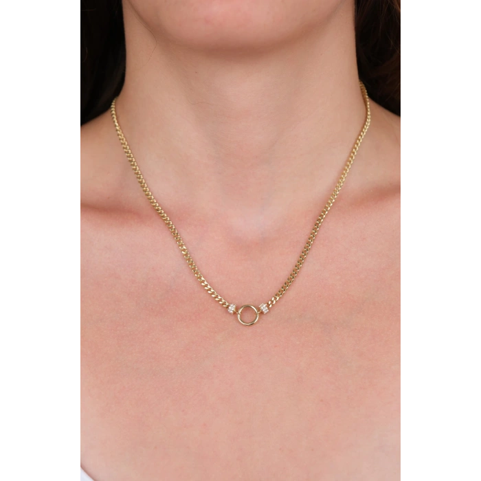 14 Ayar Altın Ortası Yuvarlak Kolye 830