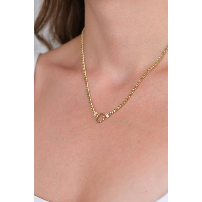 14 Ayar Altın Ortası Yuvarlak Kolye 830