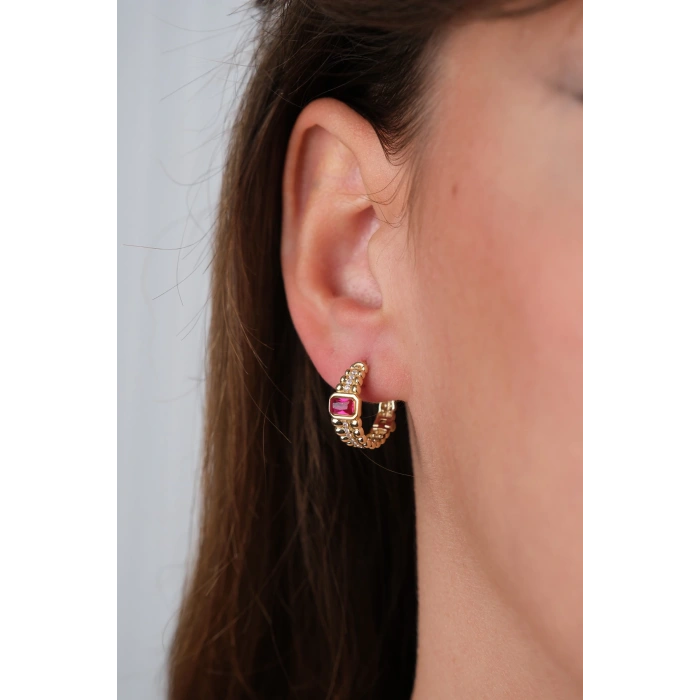 14 Ayar Altın Pembe Küpe 225