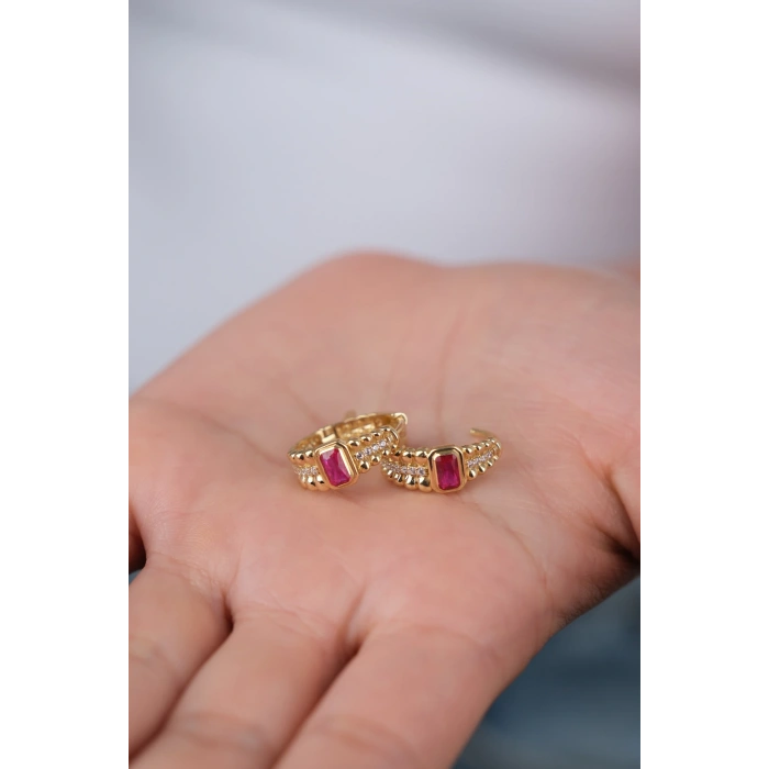 14 Ayar Altın Pembe Küpe 225