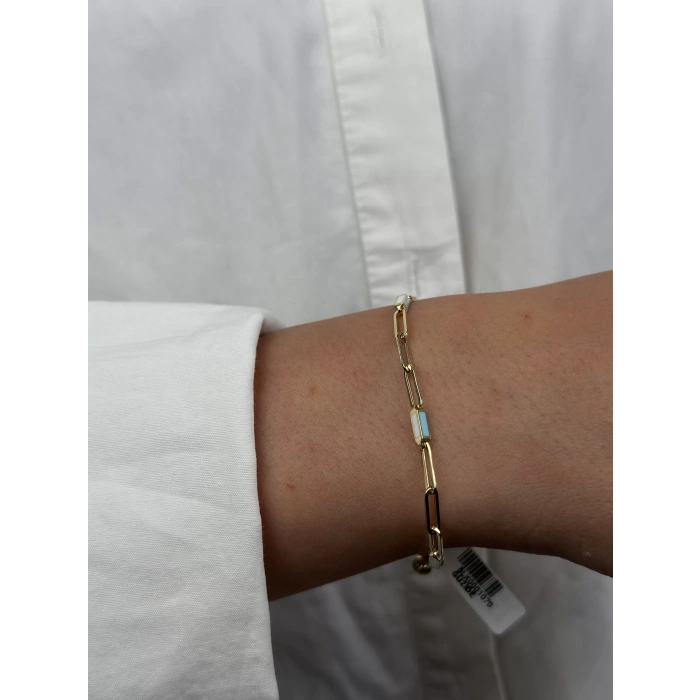 14 Ayar Altın Renkli Taşlı Ataç Bileklik 1070