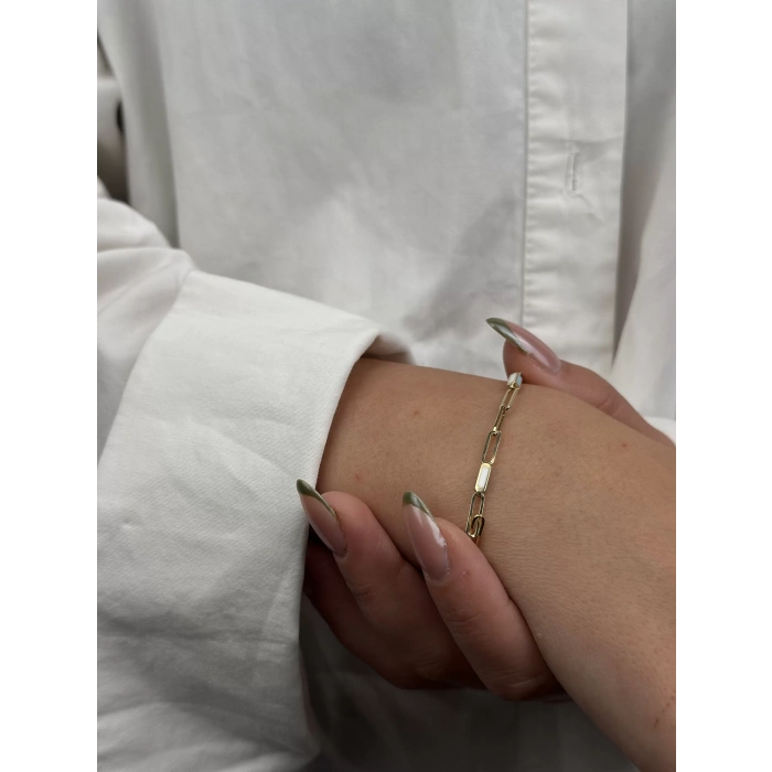 14 Ayar Altın Renkli Taşlı Ataç Bileklik 1070