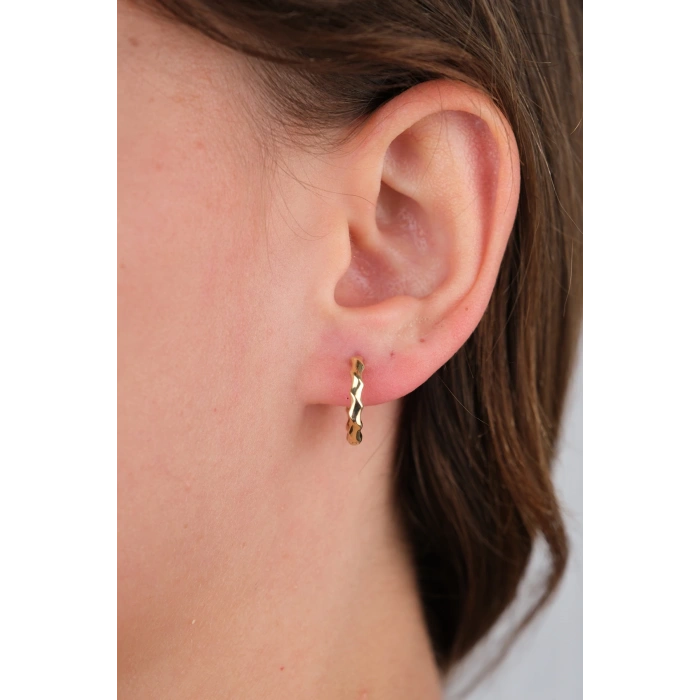 14 Ayar Altın Şekilli Küpe 789